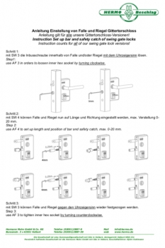 Swing gate lock GTS 2 double profile cylinder gray RAL 7016 handle no. 1010
